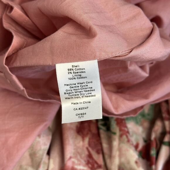 Talbots Pleated Skirt 16 Floral Rose Pink High Waist Cottagecore Boho Twee Retro - Picture 12 of 12